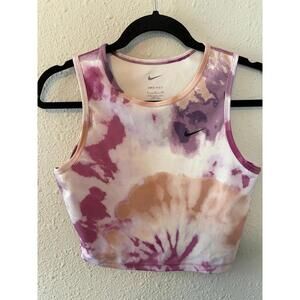 Nike Dri Fit pink tie dye cropped tank size S